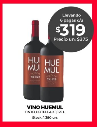 Supermercados Tadicor Vino Huemul oferta