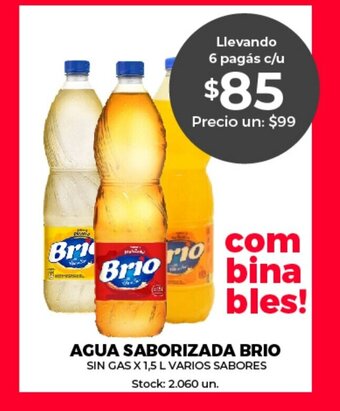 Supermercados Tadicor Agua Saborizada Brio oferta