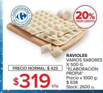 Carrefour Market Ravioles varios sabores oferta