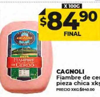 Supermayorista Vital Cagnoli fiambre de cerdo pieza chica oferta