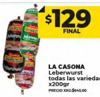 Supermayorista Vital La casona leberwurst todas las variedas oferta