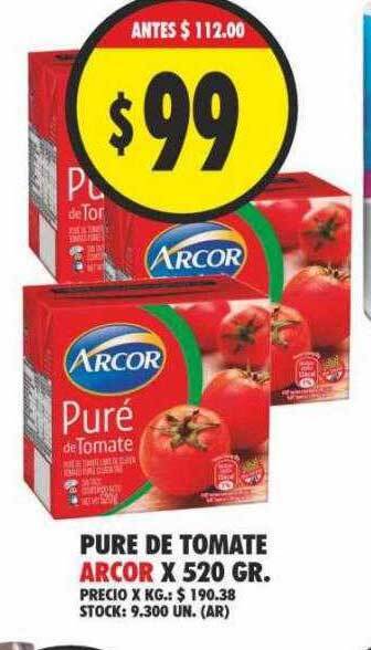 Supermercados Becerra Pure de tomate arcor oferta
