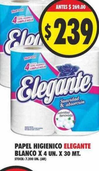 Supermercados Becerra Papel higienico elegante blanco oferta