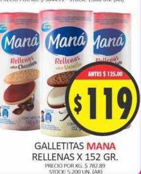 Supermercados Becerra Galletitas mana rellenas oferta