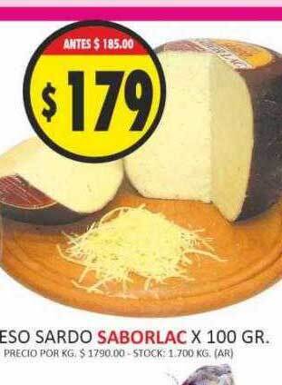 Supermercados Becerra Queso sardo saborlac oferta