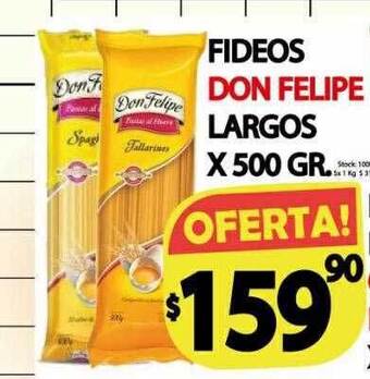 Supermercados Mariano Max Fideos don felipe oferta