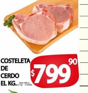 Supermercados Mariano Max Costeleta de cerdo oferta