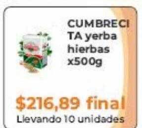 Pasos Supermercado Cumbrecita yerba hierbas oferta