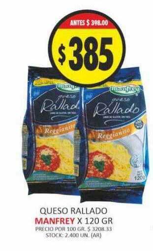 Supermercados Becerra Queso rallado manfrey oferta