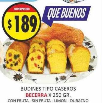 Supermercados Becerra Budines tipo caseros becerra oferta