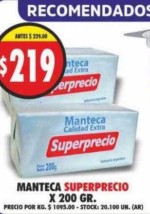 Supermercados Becerra Manteca superprecio oferta