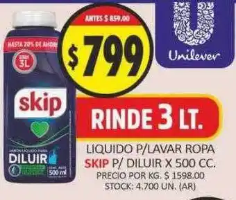 Supermercados Becerra Liquido p lavar ropa skip p diluir oferta