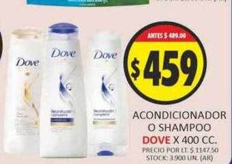 Supermercados Becerra Acondicionador o shampoo dove oferta
