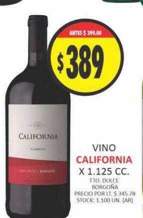 Supermercados Becerra Vino california oferta