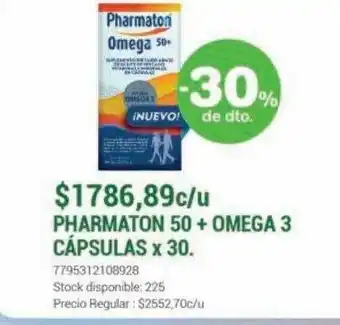 La Santé Pharmaton 50 + omega 3 cápsulas -30% de dto. oferta