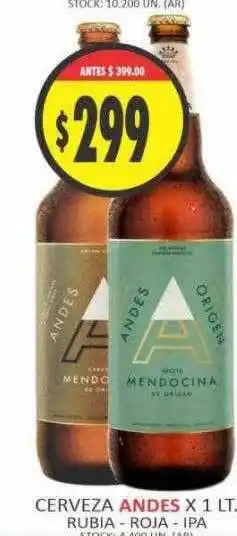 Supermercados Becerra Cerveza andes oferta