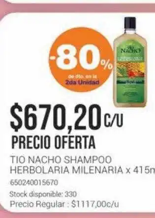 La Santé Tio ancho shampoo herbolaria milenaria -80% de dto. en la 2da unidad oferta