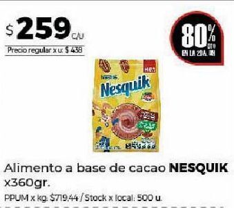 Disco Cacao en polvo nesquik 360g oferta