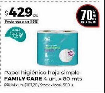 Disco Papel higiénico family care oferta