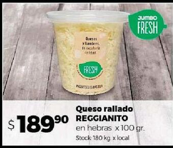 Disco Queso rallado reggianito 100g oferta