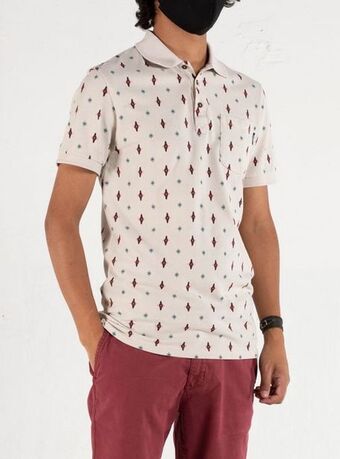 Polo pique estampada logo bordado regular fit