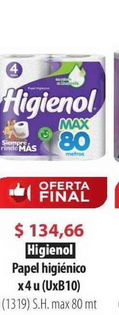 Parodi Higienol Papel higiénico x 4 u (UxB10) oferta