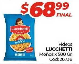 Diarco LUCCHETTI Fideos Moños x 500 Gr. oferta
