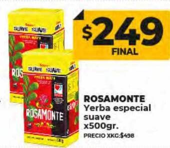 Supermayorista Vital Rosamonte yerba especial suave oferta