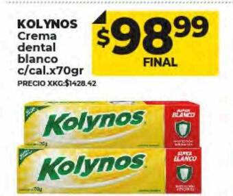 Supermayorista Vital Kolynos crema dental blanco c cal oferta