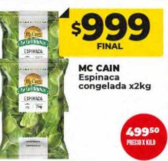 Supermayorista Vital Mc cain espinaca congelada oferta