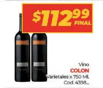 Diarco COLON Vino Varietales 750 Ml. oferta