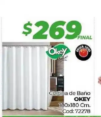 OKEY Cortina de Baño 180x180 Cm.