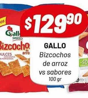 Almacor Gallo bizcochos de arroz vs sabores oferta