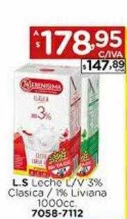 Hipermay L.s leche l v 3% clásica 1% liviana oferta