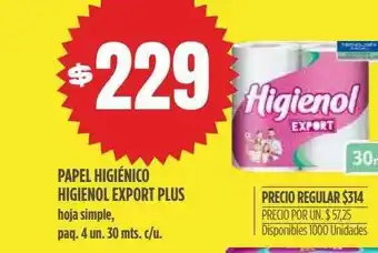 Supermercados Vea Papel higiénico higienol export plus oferta