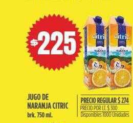Supermercados Vea Jugo de naranja citric oferta