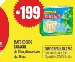Supermercados Vea Mate cocido taragui oferta