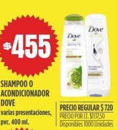 Supermercados Vea Shampoo o acondicionador dove oferta