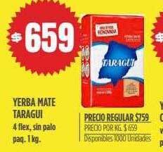 Supermercados Vea Yerba mate taragui oferta