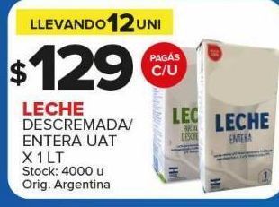 Carrefour Maxi Leche descremada/entera uat x 1l oferta