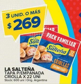 Carrefour Maxi Tapa p/empanada la salteña x 22un oferta
