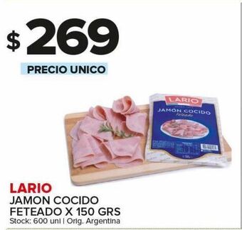 Carrefour Maxi Jamón cocido lario x 150g oferta