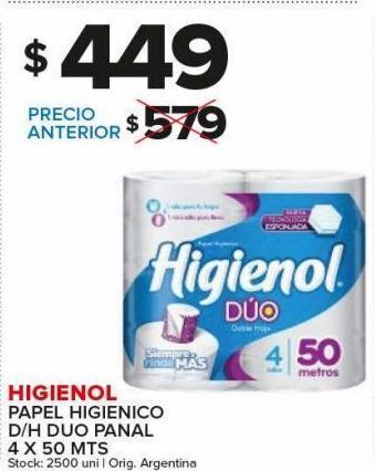 Carrefour Maxi Papel higiénico higienol 4 x 50mts oferta