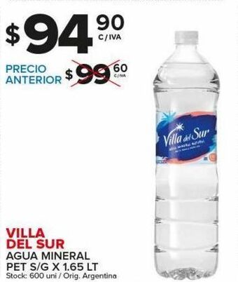 Carrefour Maxi Agua mineral villa del sur x 1,65l oferta