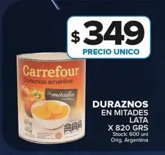 Carrefour Maxi Duraznos en mitades x 820g oferta