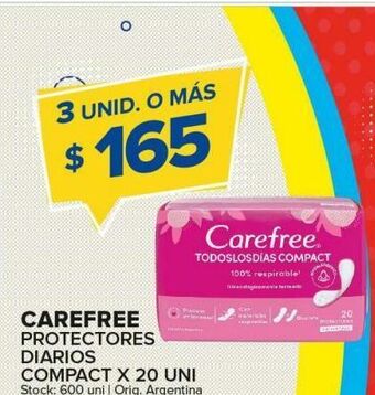 Carrefour Maxi Protectores femeninos carefree x 20un oferta