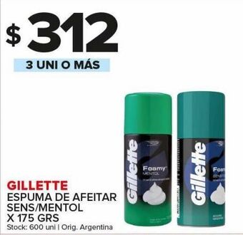 Carrefour Maxi Espuma de afeitar gillette x 175g oferta