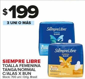 Carrefour Maxi Toallas femeninas siempre libre x 8un oferta