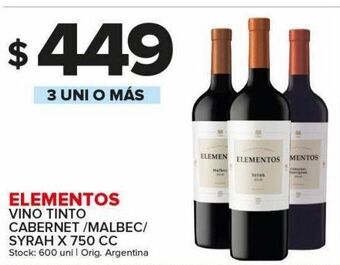 Carrefour Maxi Vino tinto elementos x 750cc oferta