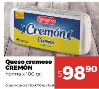 Disco Queso cremoso cremon 100g oferta